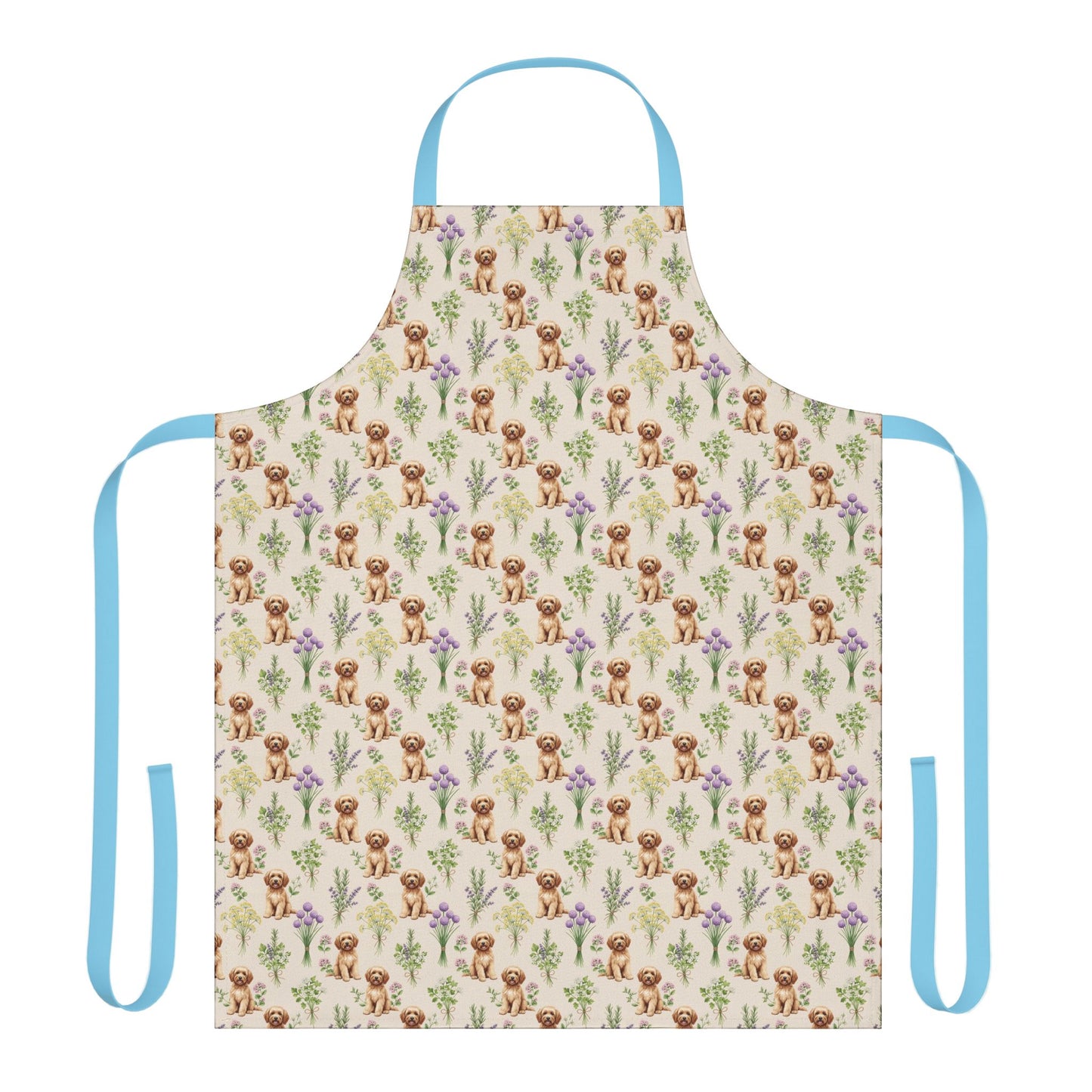 Goldendoodle Dog & Herbs Kitchen Apron