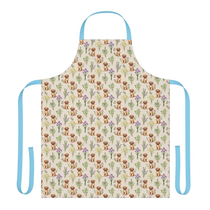 Goldendoodle Dog & Herbs Kitchen Apron