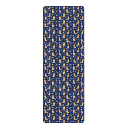 Golden Retriever Dog Floral Yoga Mat – Durable Non-Slip Rubber Surface for Home & Studio Practice