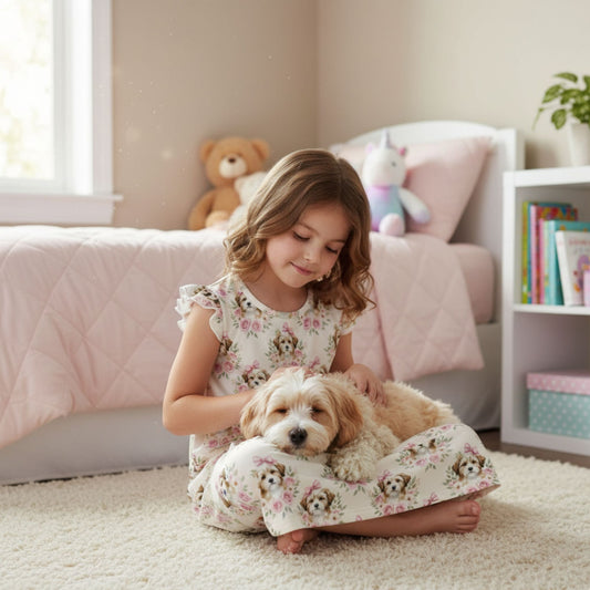 Havanese Girl's Flutter Sleeve Nightgown