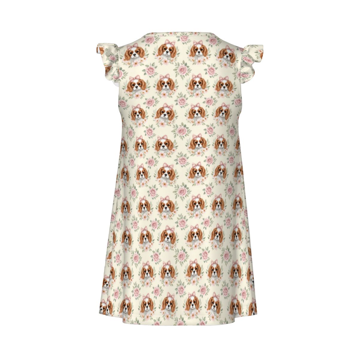 Cavalier King Charles Spaniel Girl's Flutter Sleeve Nightgown