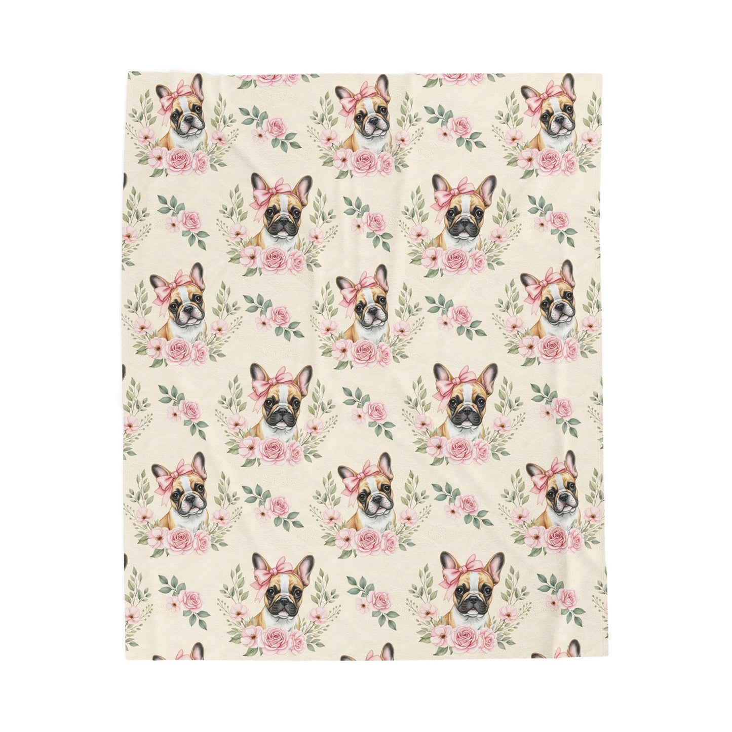 French Bulldog Pink Baby Blanket, Frenchie Dog Baby Shower Baby Girl Newborn Gift Hospital Announcement Blanket Coming Home