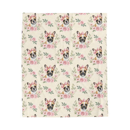 French Bulldog Pink Baby Blanket, Frenchie Dog Baby Shower Baby Girl Newborn Gift Hospital Announcement Blanket Coming Home
