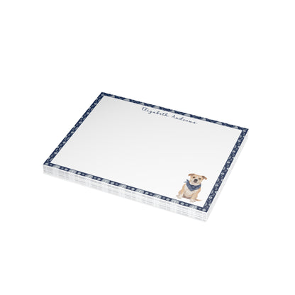 Pitbull Navy Blue Paisley Notecard Set