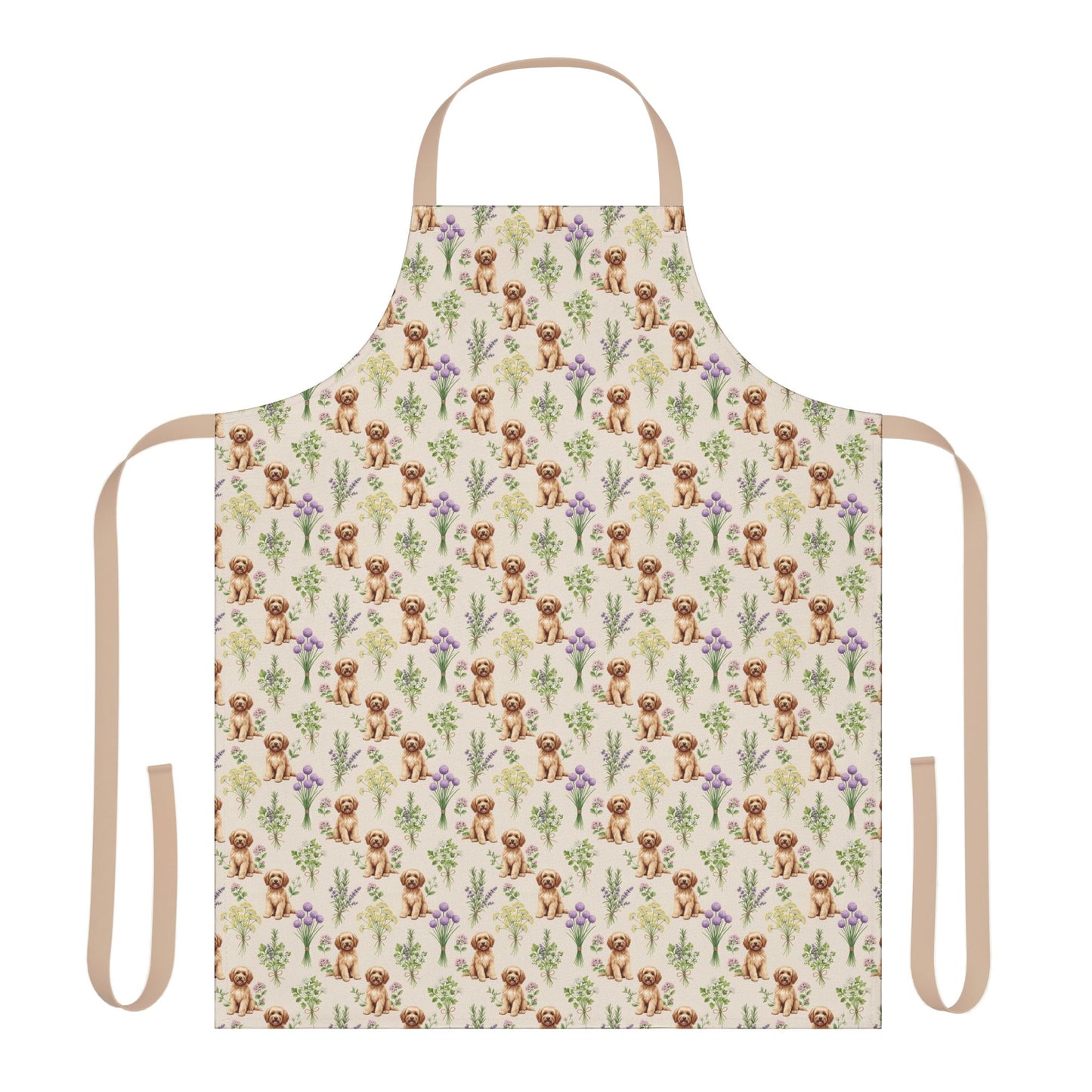 Goldendoodle Dog & Herbs Kitchen Apron