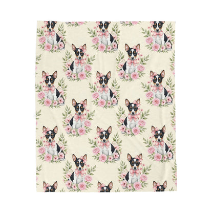 Rat Terrier Pink Baby Blanket, Rat Terrier Dog Baby Shower Baby Girl Newborn Gift Hospital Announcement Blanket Coming Home