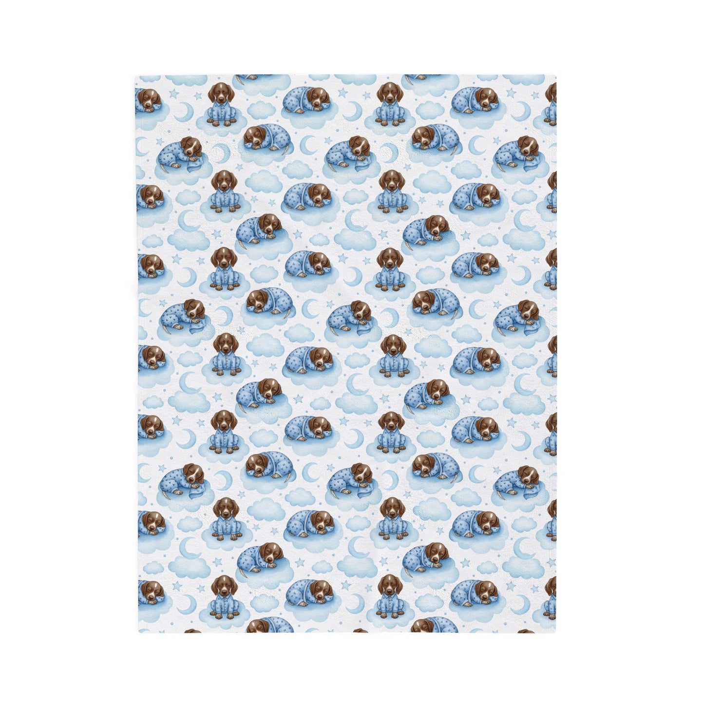German Shorthaired Pointer Blue Baby Blanket, GSP Dog Baby Shower Baby Boy Newborn Gift Hospital Announcement Blanket Coming Home