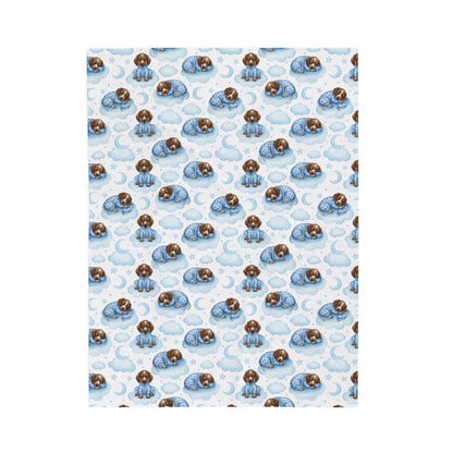 German Shorthaired Pointer Blue Baby Blanket, GSP Dog Baby Shower Baby Boy Newborn Gift Hospital Announcement Blanket Coming Home