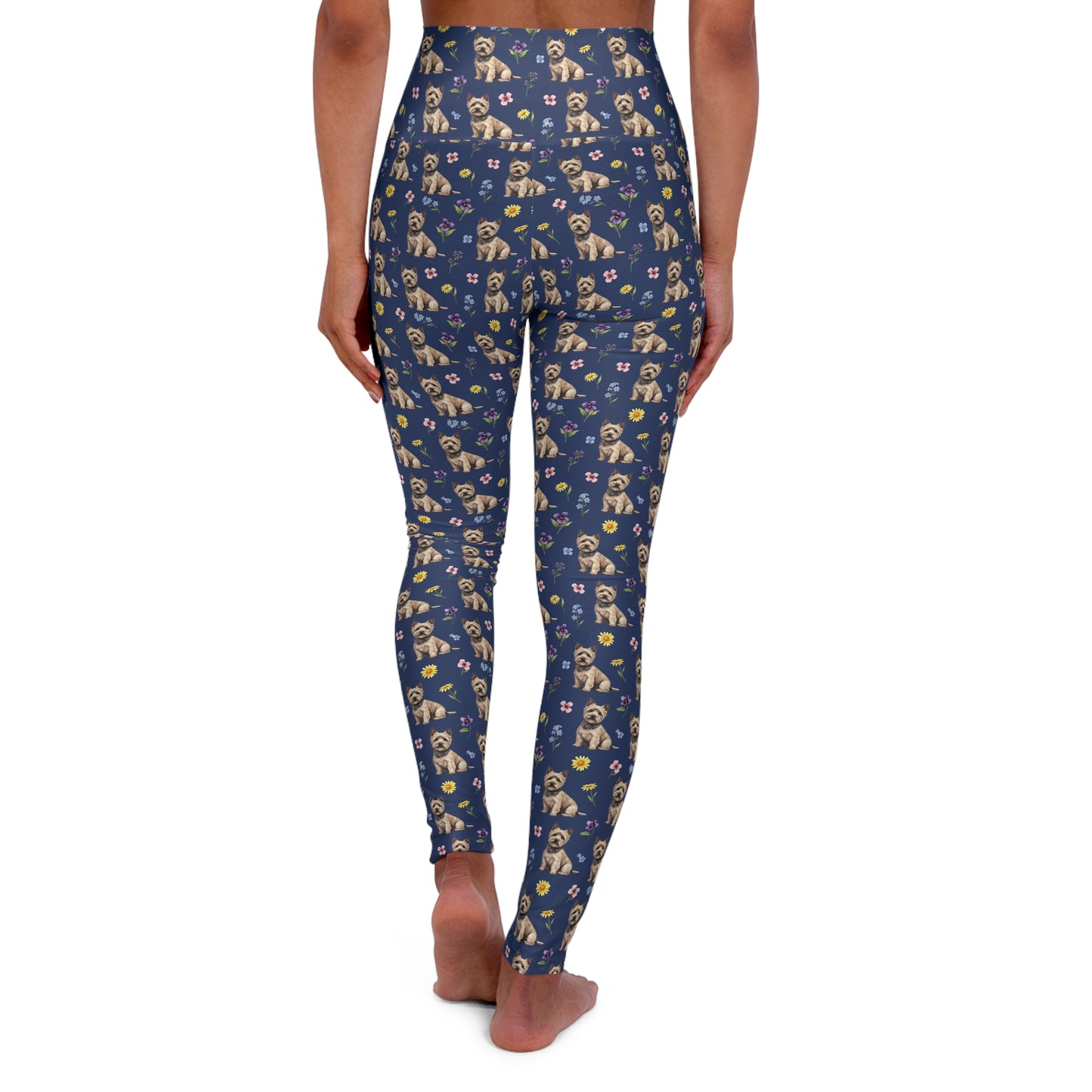Cairn Terrier Dog Floral High Waisted Yoga Leggings - Perfect for Fitness & Everyday Wear