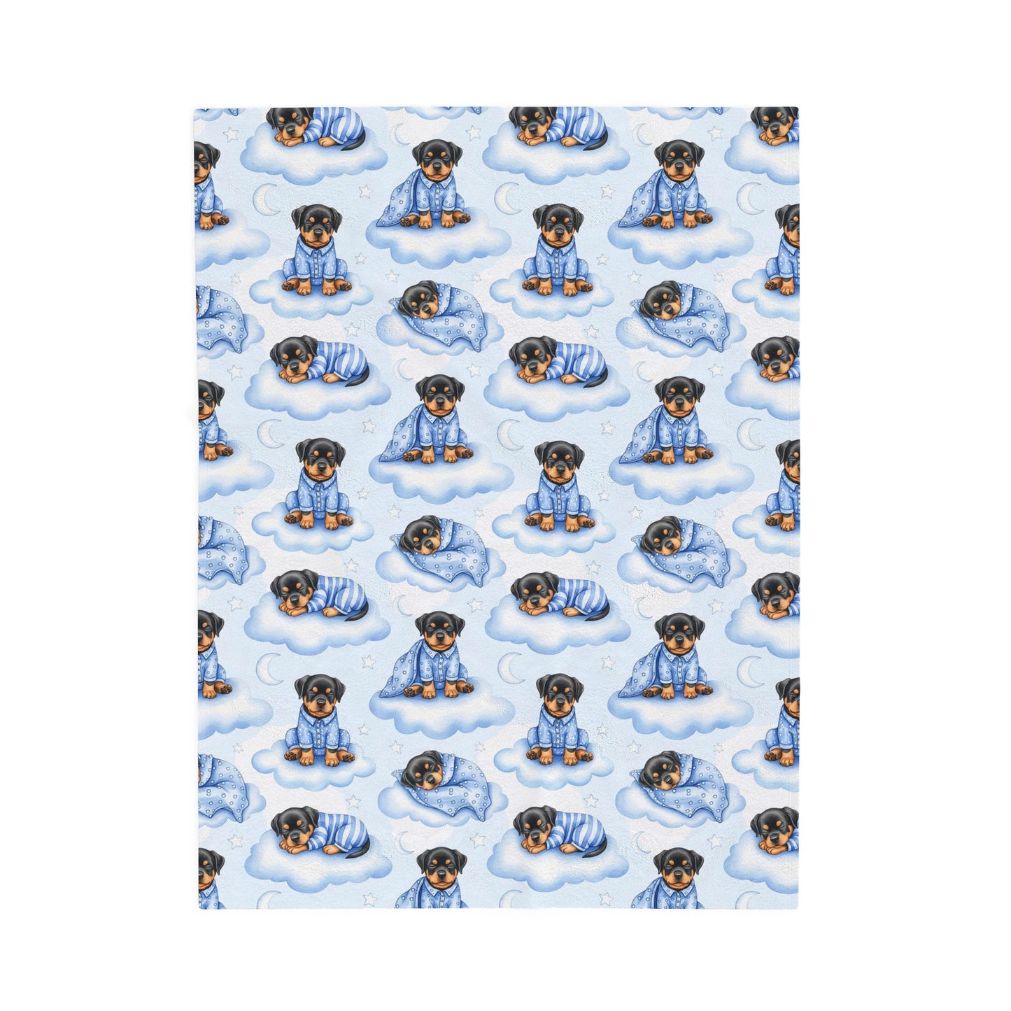 Rottweiler Blue Baby Blanket, Rottie Dog Baby Shower Baby Boy Newborn Gift Hospital Announcement Blanket Coming Home
