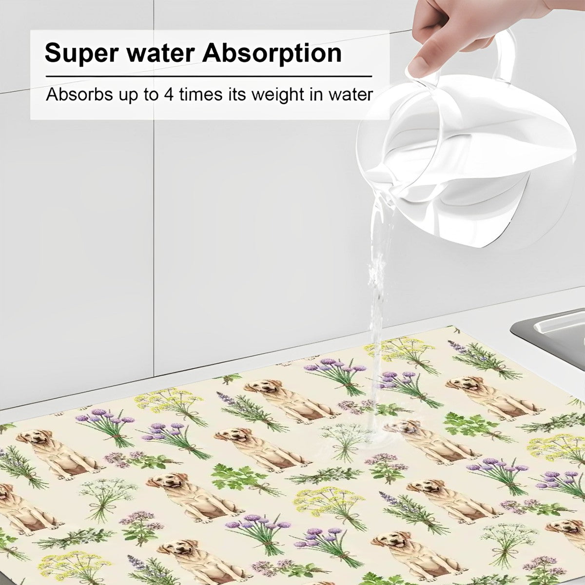 Labrador Retriever Large Dish Drying Mat