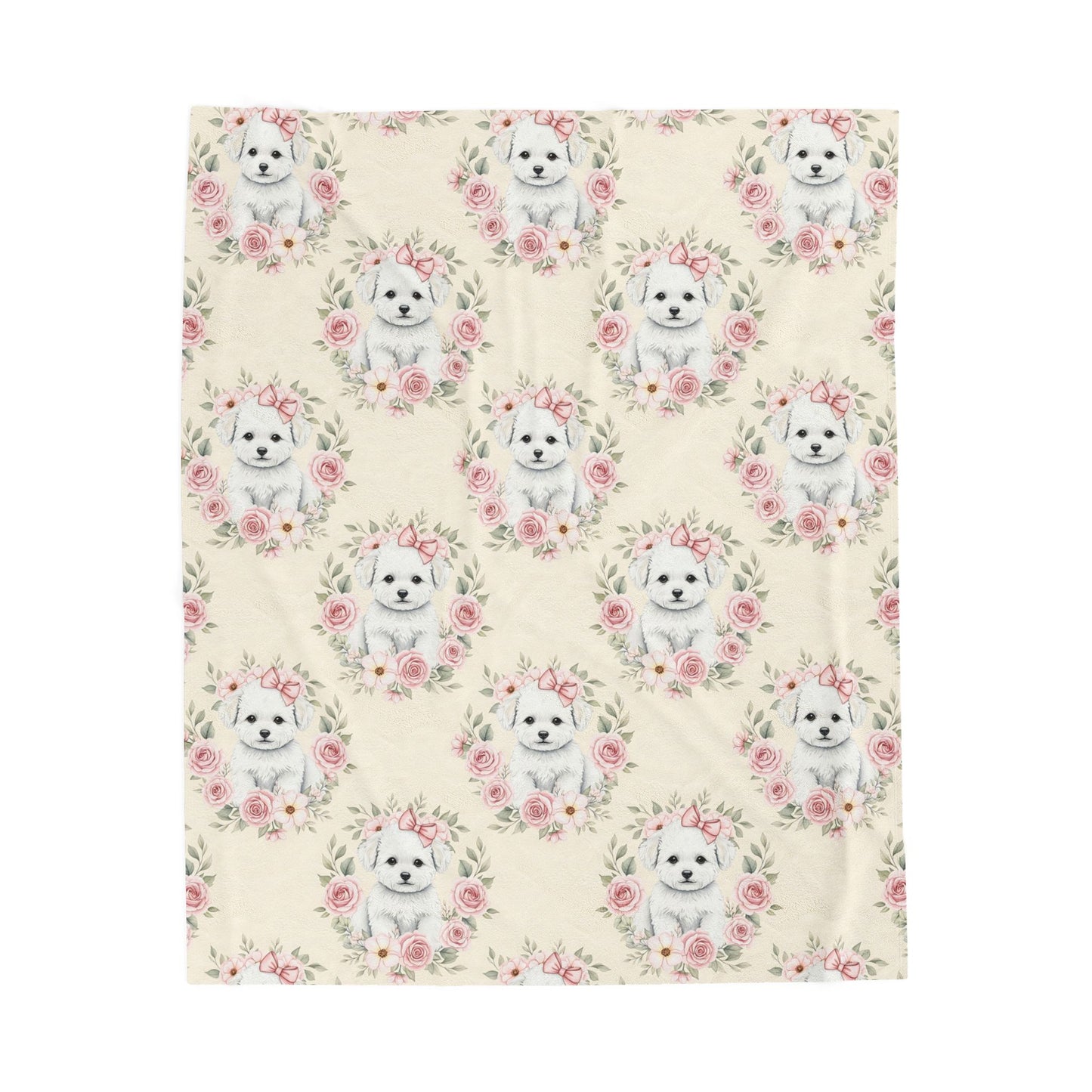 Bichon Frise Pink Baby Blanket, Bichon Frise Dog Baby Shower Baby Girl Newborn Gift Hospital Announcement Blanket Coming Home