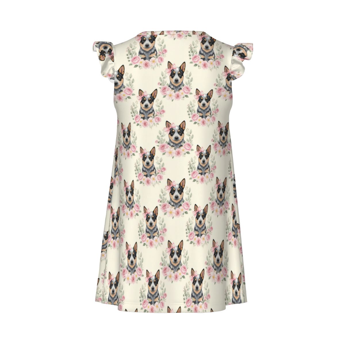 Australian Cattle Dog Girl's Flutter Sleeve Nightgown