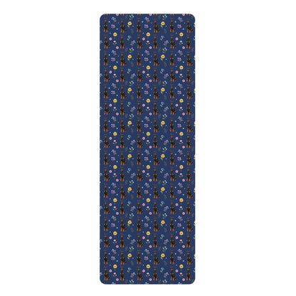 Doberman Pinscher Dog Floral Yoga Mat – Durable Non-Slip Rubber Surface for Home & Studio Practice