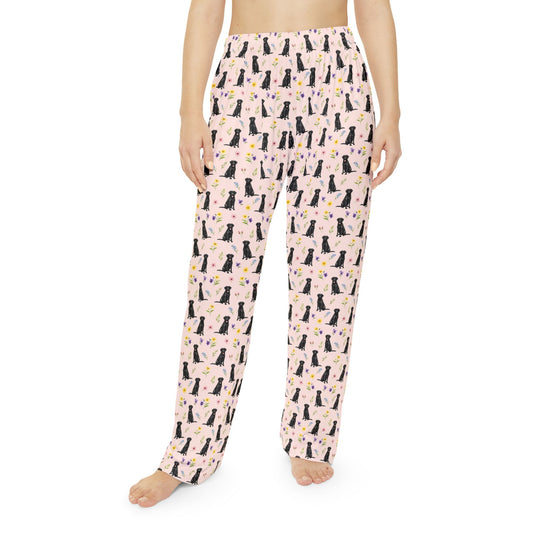 Black Labrador Retriever Dog Women's Pajama Pants