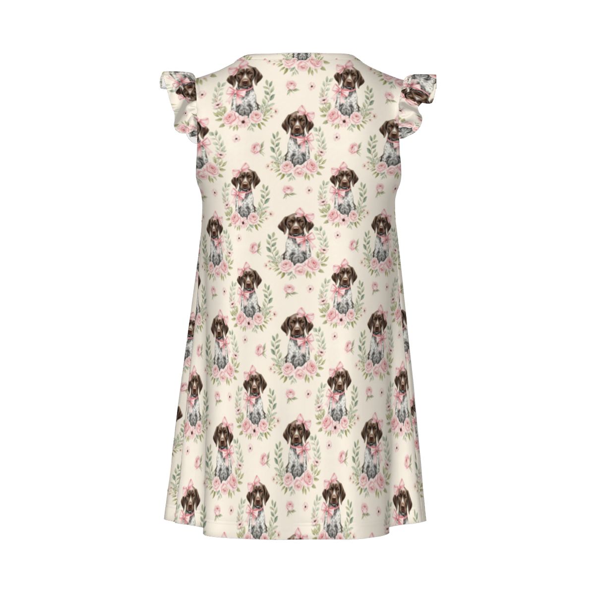 German Shorthaired Pointer Girl's Flutter Sleeve Nightgown