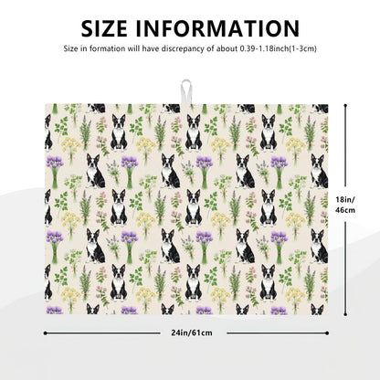 Boston Terrier Large Dish Drying Mat