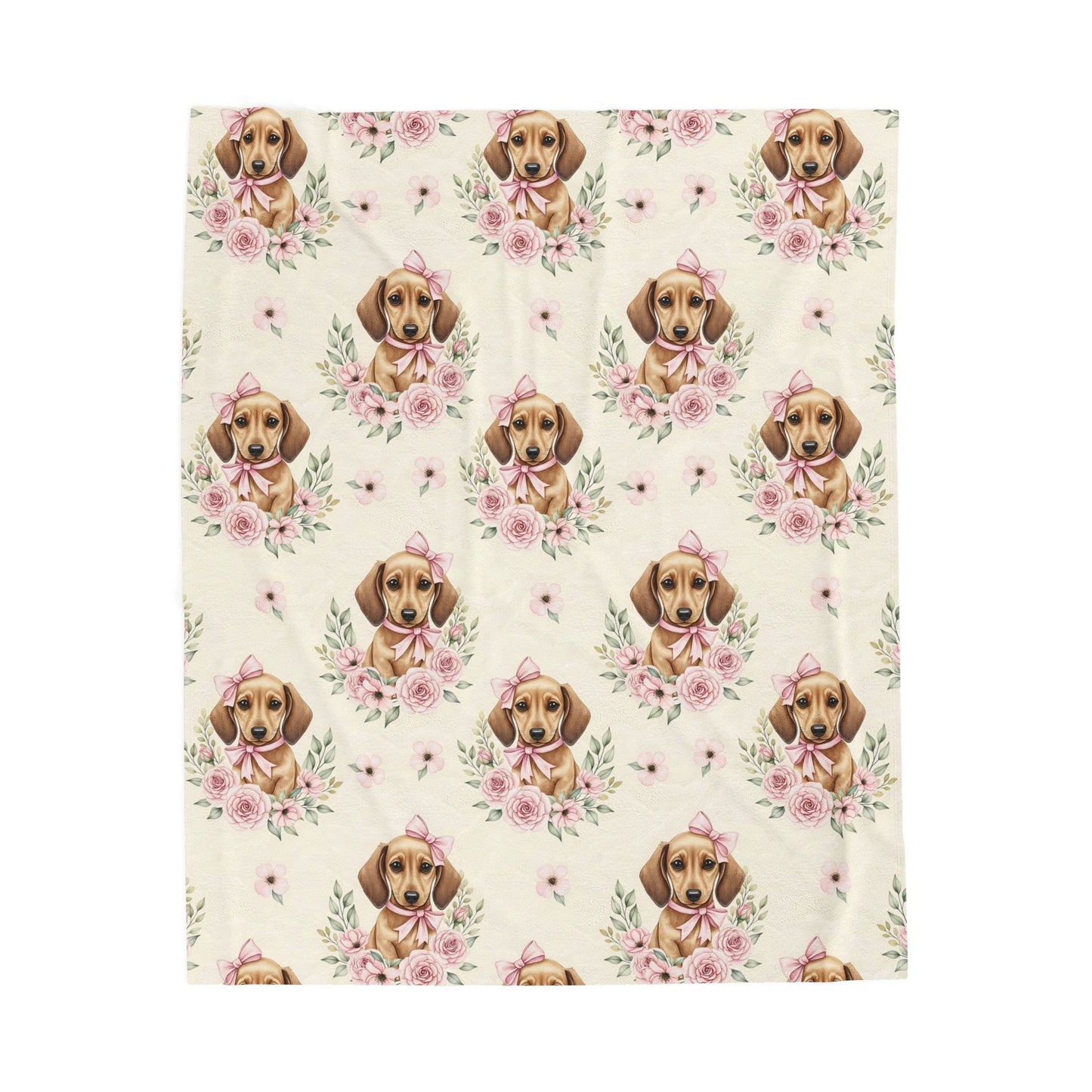 Dachshund Pink Baby Blanket, Doxie Weiner Dog Baby Shower Baby Girl Newborn Gift Hospital Announcement Blanket Coming Home