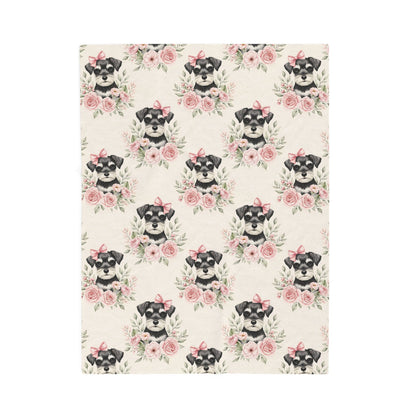 Schnauzer Pink Baby Blanket, Schnauzer Dog Baby Shower Baby Girl Newborn Gift Hospital Announcement Blanket Coming Home