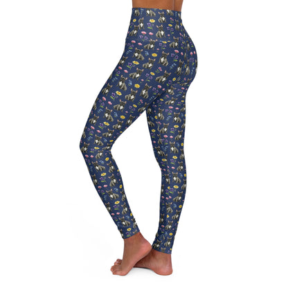 French Bulldog Floral High Waisted Yoga Leggings - Perfect for Fitness & Everyday Wear
