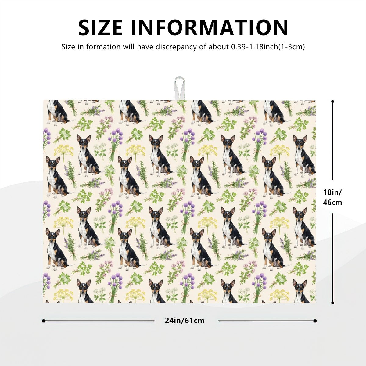 Rat Terrier Large Dish Drying Mat