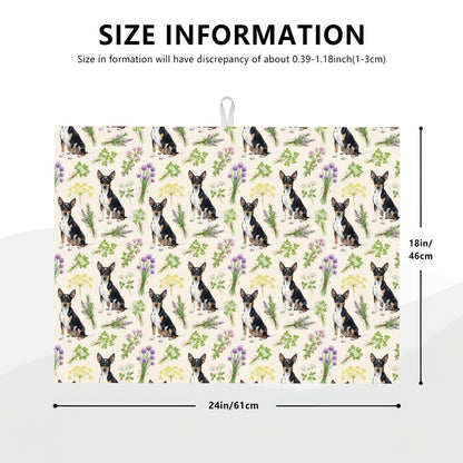 Rat Terrier Large Dish Drying Mat