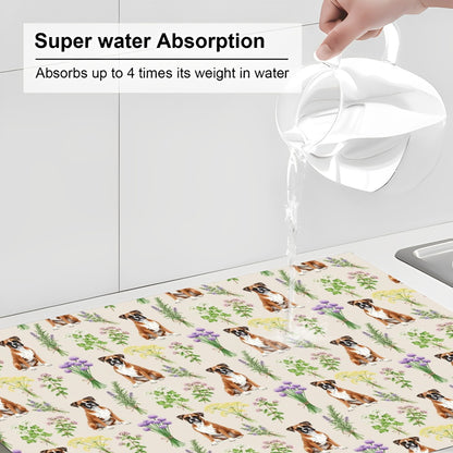 Boxer Dog Large Dish Drying Mat