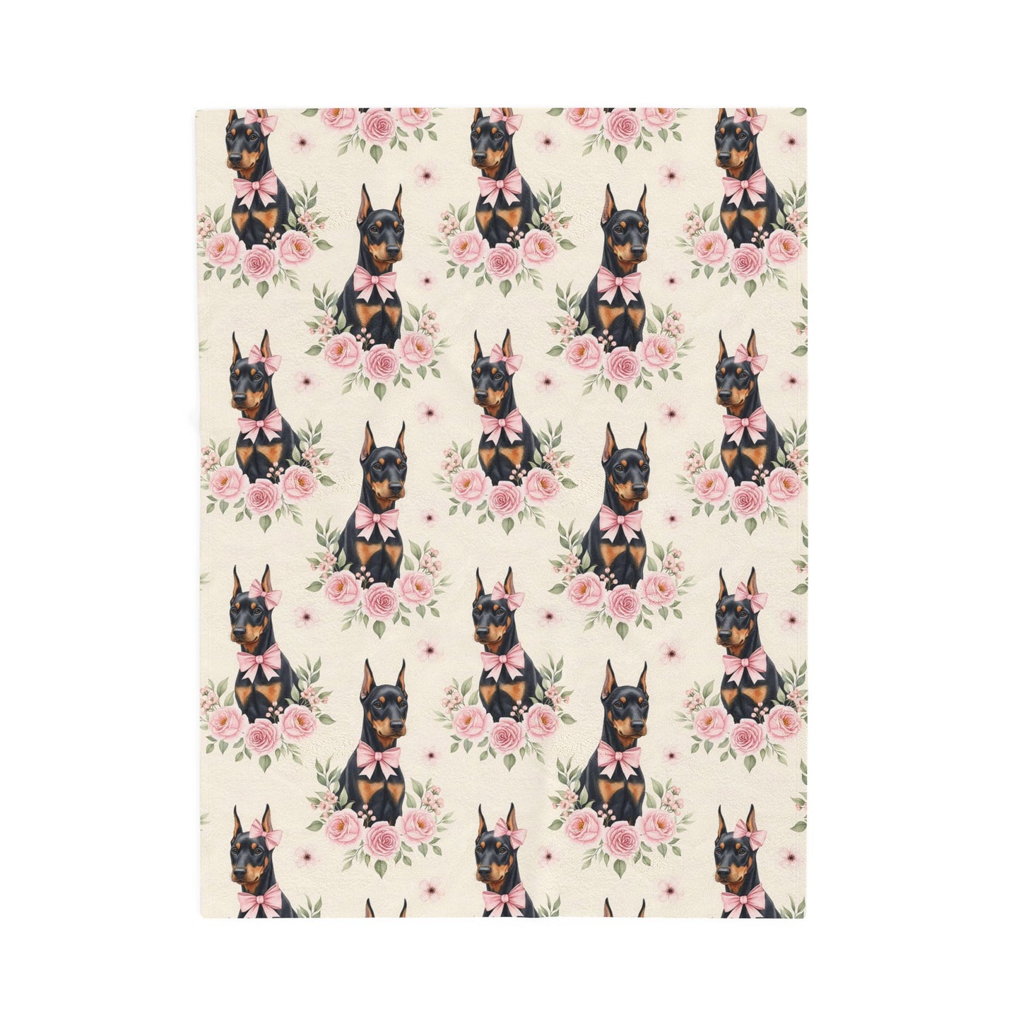 Doberman Pinscher Pink Baby Blanket, Dobie Dog Baby Shower Baby Girl Newborn Gift Hospital Announcement Blanket Coming Home