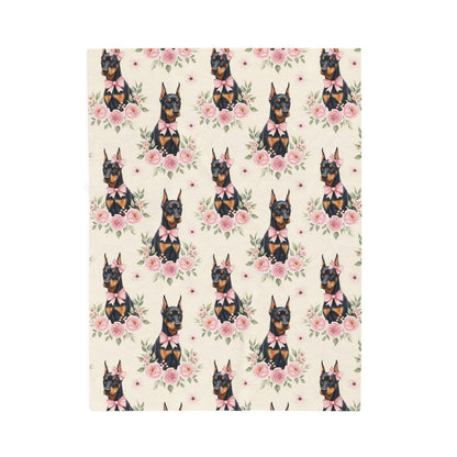 Doberman Pinscher Pink Baby Blanket, Dobie Dog Baby Shower Baby Girl Newborn Gift Hospital Announcement Blanket Coming Home