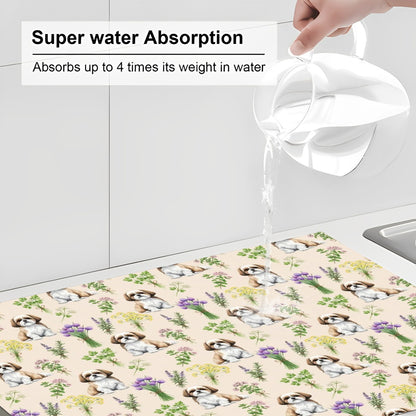 Shih Tzu Large Dish Drying Mat