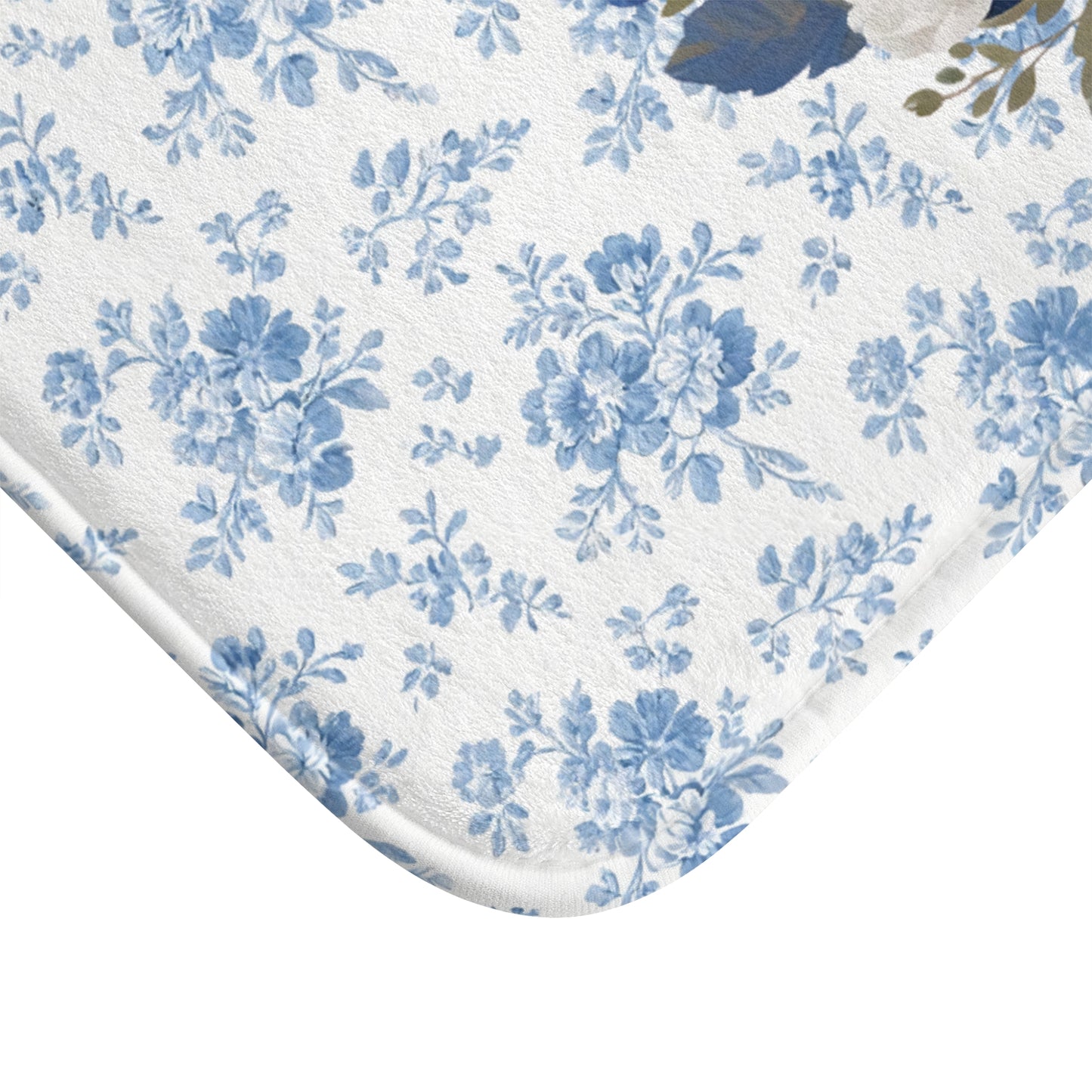 Blue Floral Beagle Bath Mat – Cute Beagle Dog Bathroom Rug