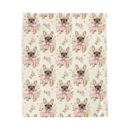 French Bulldog Pink Baby Blanket, Frenchie Dog Baby Shower Baby Girl Newborn Gift Hospital Announcement Blanket Coming Home