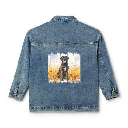 Trendy Cane Corso Dog Women's Denim Jacket, Dog Demin Jacket, Gift for Cane Corso Dog Mom, Gift for Dog Lovers, Fall Dog Style