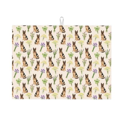 German Shepherd Large Dish Drying Mat