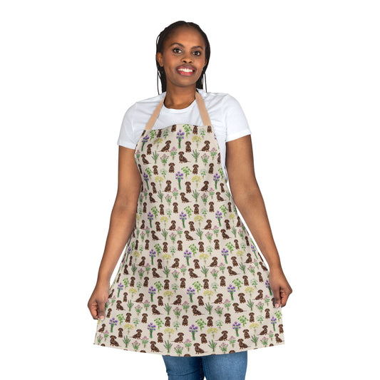 Dachshund Dog & Herbs Kitchen Apron