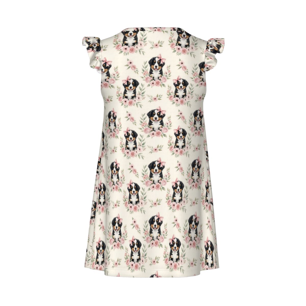 Bernese Mountain Dog Girl's Flutter Sleeve Nightgown