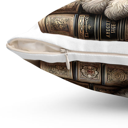 Schnauzer Throw Pillow for Book Lovers