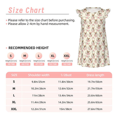 Chihuahua Girl's Flutter Sleeve Nightgown
