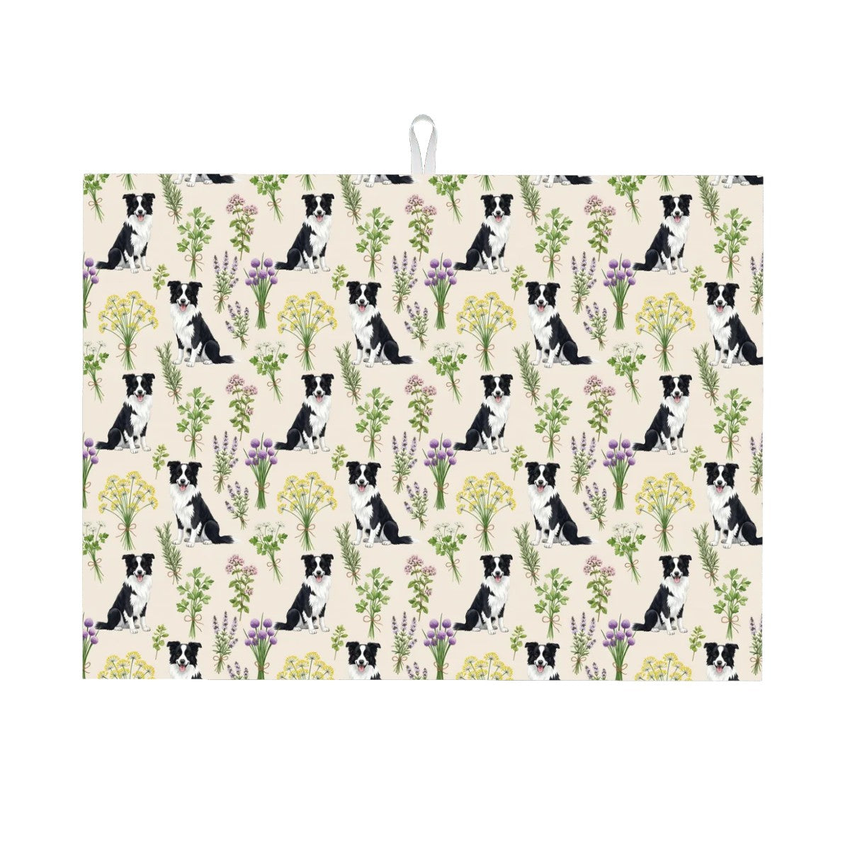 Border Collie Large Dish Drying Mat