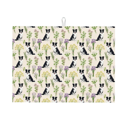 Border Collie Large Dish Drying Mat
