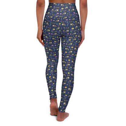 French Bulldog Floral High Waisted Yoga Leggings - Perfect for Fitness & Everyday Wear