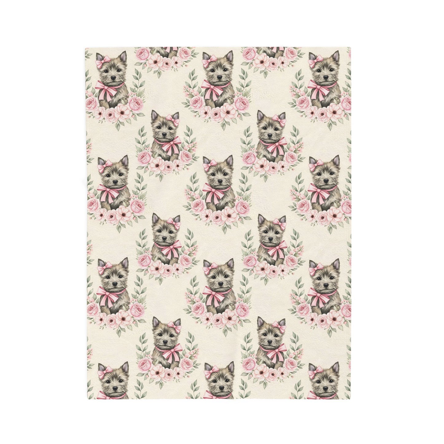 Cairn Terrier Pink Baby Blanket, Cairn Terrier Dog Baby Shower Baby Girl Newborn Gift Hospital Announcement Blanket Coming Home