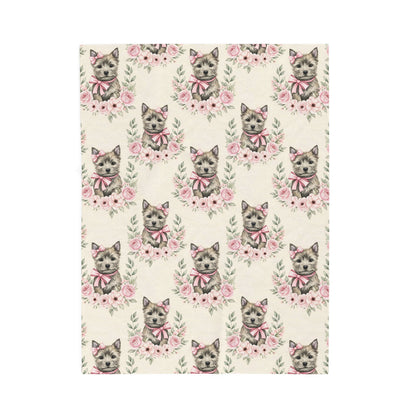 Cairn Terrier Pink Baby Blanket, Cairn Terrier Dog Baby Shower Baby Girl Newborn Gift Hospital Announcement Blanket Coming Home