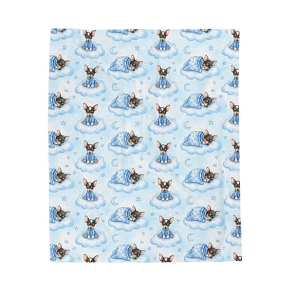 Rat Terrier Blue Baby Blanket, Rat Terrier Dog Baby Shower Baby Boy Newborn Gift Hospital Announcement Blanket Coming Home
