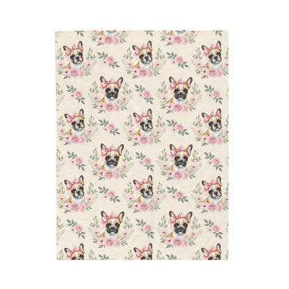 French Bulldog Pink Baby Blanket, Frenchie Dog Baby Shower Baby Girl Newborn Gift Hospital Announcement Blanket Coming Home
