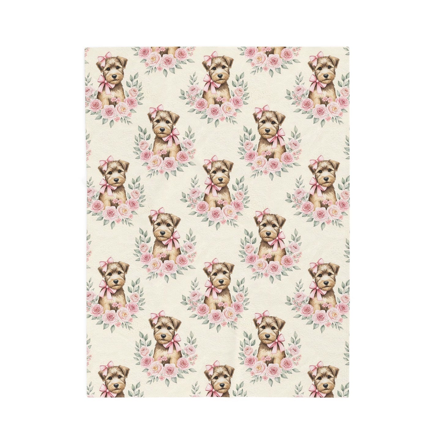 Wheaten Terrier Pink Baby Blanket, Wheaten Dog Baby Shower Baby Girl Newborn Gift Hospital Announcement Blanket Coming Home