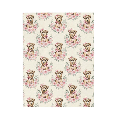 Wheaten Terrier Pink Baby Blanket, Wheaten Dog Baby Shower Baby Girl Newborn Gift Hospital Announcement Blanket Coming Home