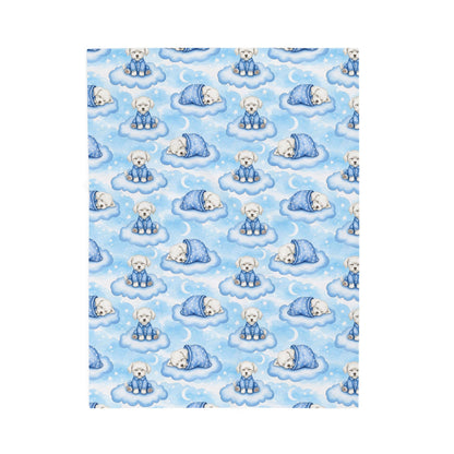 Maltese Blue Baby Blanket, Maltese Dog Baby Shower Baby Boy Newborn Gift Hospital Announcement Blanket Coming Home