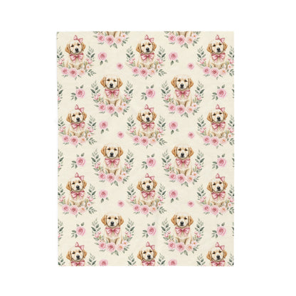 Golden Retriever Pink Baby Blanket, Golden Dog Baby Shower Baby Girl Newborn Gift Hospital Announcement Blanket Coming Home