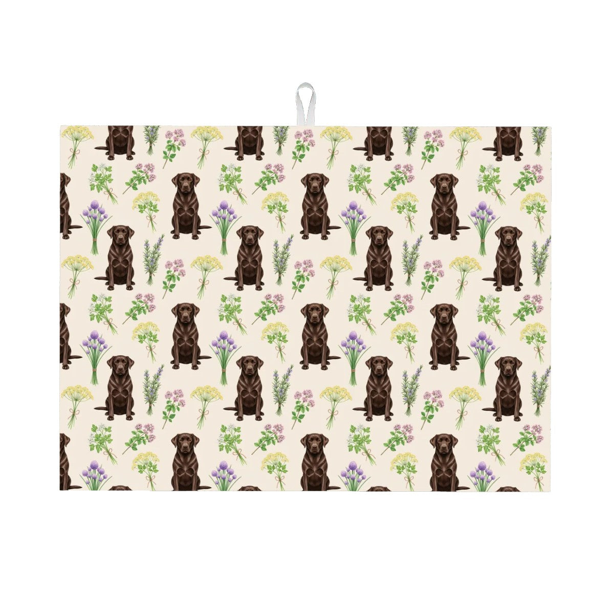 Chocolate Labrador Retriever Large Dish Drying Mat